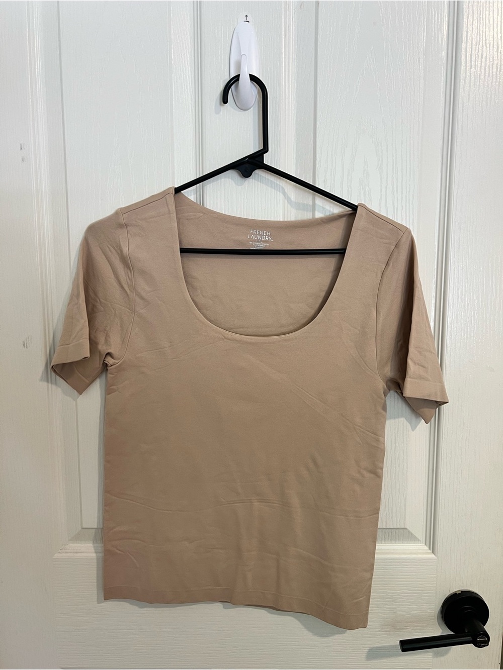 French Laundry Scoop Neck Short Sleeve Top - Taupe